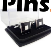 Gemelos personalizados de empresa con caja